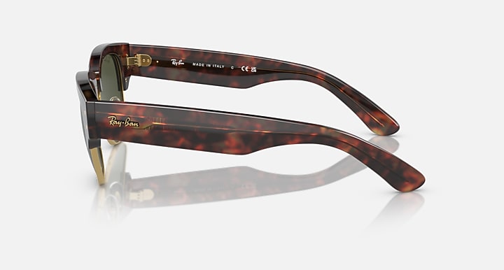 Ray-Ban MEGA CLUBMASTER Tortoise On Gold with G-15 Green Solid Color lenses - Lateral