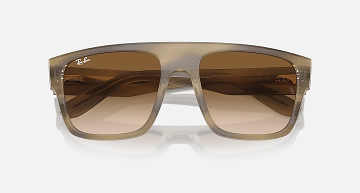 Ray-Ban DRIFTER Striped Green with Clear & Brown Gradient lenses - Closed Front