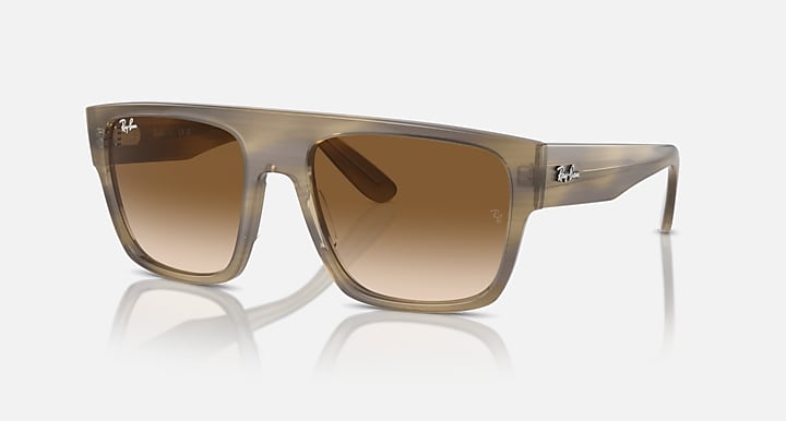 Ray-Ban DRIFTER Striped Green with Clear & Brown Gradient lenses - Quarter
