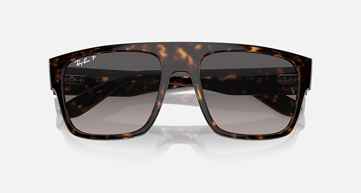 Ray-Ban DRIFTER Havana with Grey Polarized Gradient lenses - Closed Front