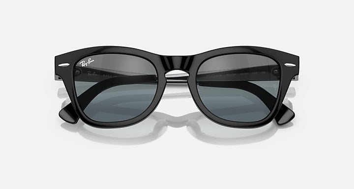Ray-Ban RB0707SM Black; Gunmetal with Blue Vintage Gradient - Mirror lenses - Closed Front