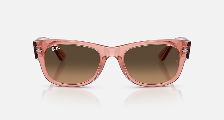 Ray-Ban MEGA WAYFARER II Transparent Pink with Light Brown Gradient Black Gradient lenses - Front