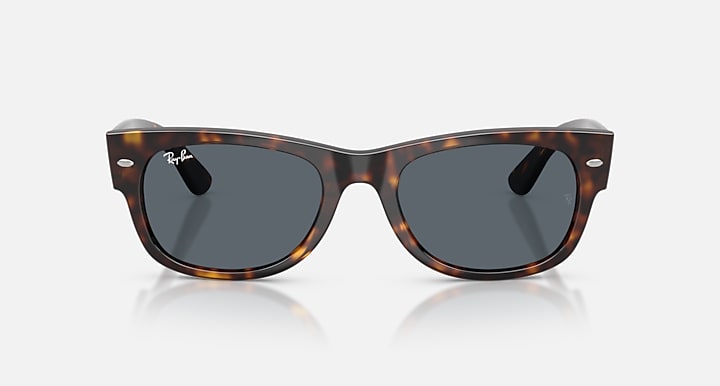 Ray-Ban MEGA WAYFARER II Havana with Blue Solid Color lenses - Front