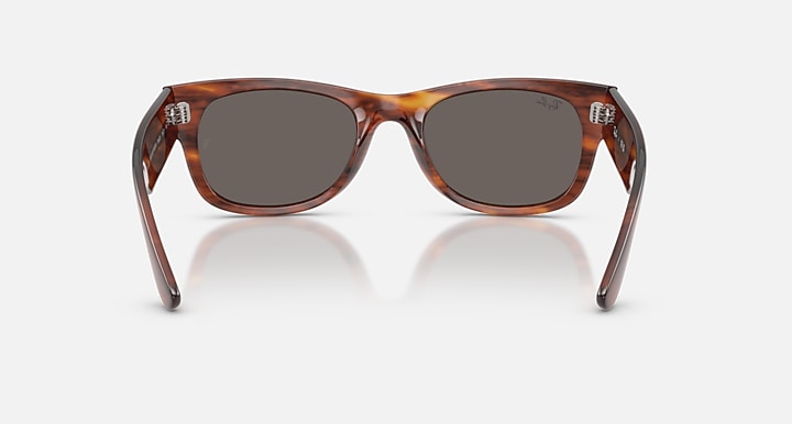 Ray-Ban MEGA WAYFARER II Striped Havana with Dark Grey Solid Color lenses - Back
