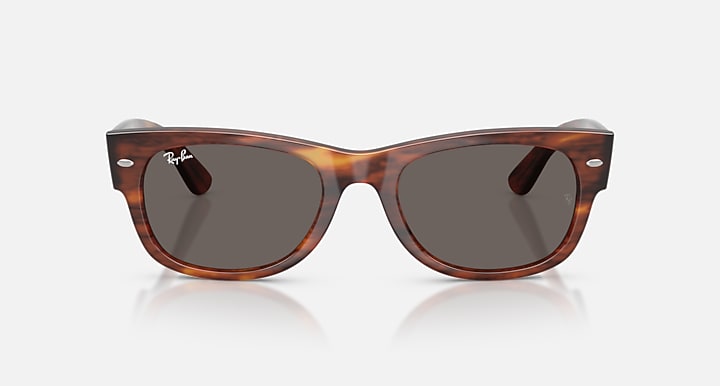 Ray-Ban MEGA WAYFARER II Striped Havana with Dark Grey Solid Color lenses - Front