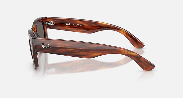 Ray-Ban MEGA WAYFARER II Striped Havana with Dark Grey Solid Color lenses - Lateral