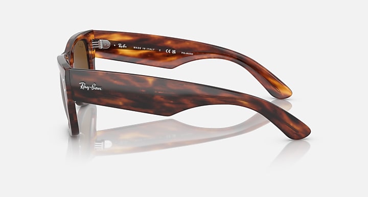 Ray-Ban MEGA WAYFARER Striped Havana with Brown Polarized Solid Color lenses - Lateral