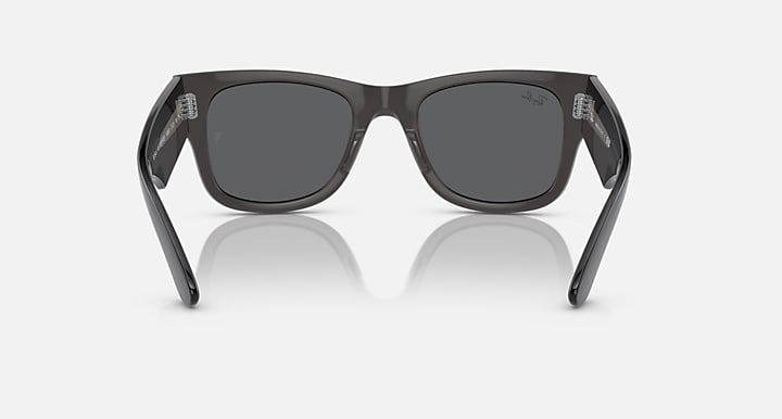 Ray-Ban MEGA WAYFARER Transparent Black with Dark Grey Solid Color lenses - Back