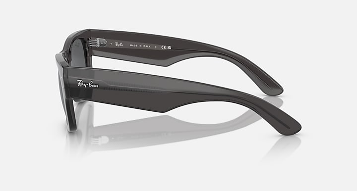 Ray-Ban MEGA WAYFARER Transparent Black with Dark Grey Solid Color lenses - Lateral
