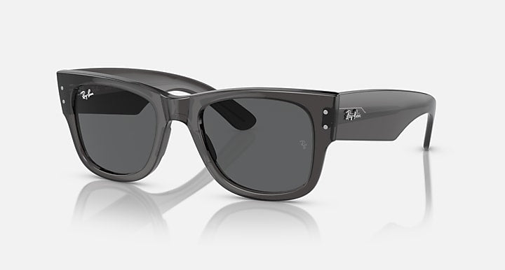 Ray-Ban MEGA WAYFARER Transparent Black with Dark Grey Solid Color lenses - Quarter