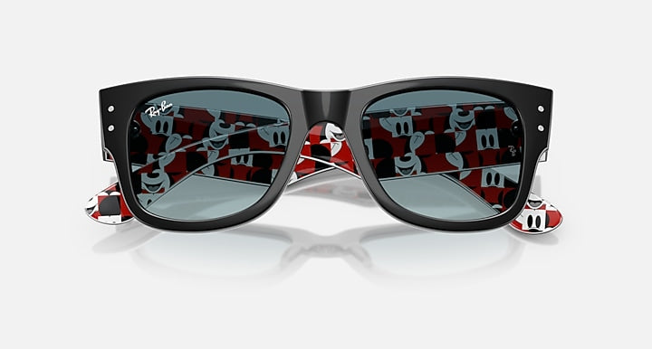 Ray-Ban MEGA WAYFARER DISNEY MICKEY & MINNIE MOUSE DECONSTRUCTED Black; Black Fantasy Disney Deconstructed Red with Blue Gradient Grey Gradient lenses - Closed Front