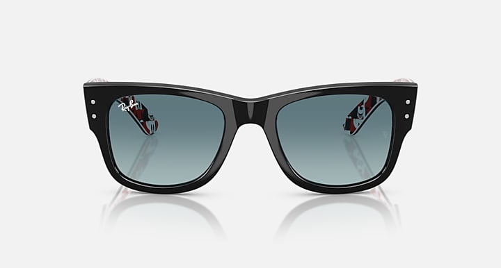 Ray-Ban MEGA WAYFARER DISNEY MICKEY & MINNIE MOUSE DECONSTRUCTED Black; Black Fantasy Disney Deconstructed Red with Blue Gradient Grey Gradient lenses - Front