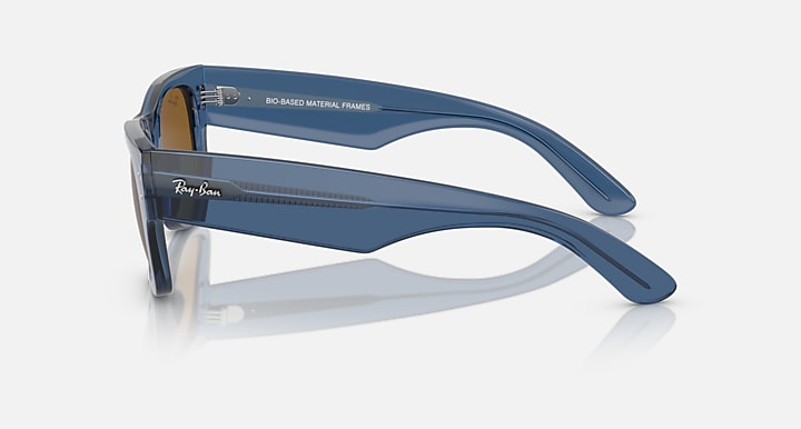 Ray-Ban MEGA WAYFARER BIO-BASED Transparent Blue with Brown Solid Color lenses - Lateral