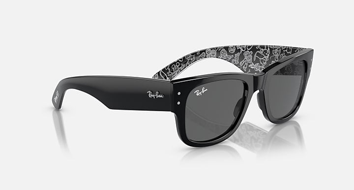 Ray-Ban MEGA WAYFARER DISNEY 100TH ANNIVERSARY Black; Black With Pattern White with Dark Grey Solid Color lenses - Alternative