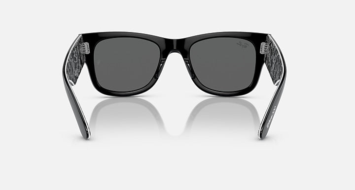 Ray-Ban MEGA WAYFARER DISNEY 100TH ANNIVERSARY Black; Black With Pattern White with Dark Grey Solid Color lenses - Back