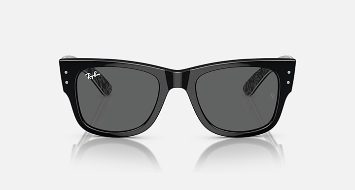 Ray-Ban MEGA WAYFARER DISNEY 100TH ANNIVERSARY Black; Black With Pattern White with Dark Grey Solid Color lenses - Front