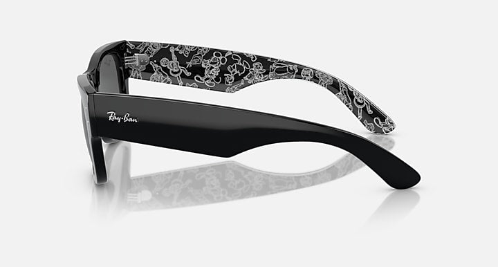 Ray-Ban MEGA WAYFARER DISNEY 100TH ANNIVERSARY Black; Black With Pattern White with Dark Grey Solid Color lenses - Lateral