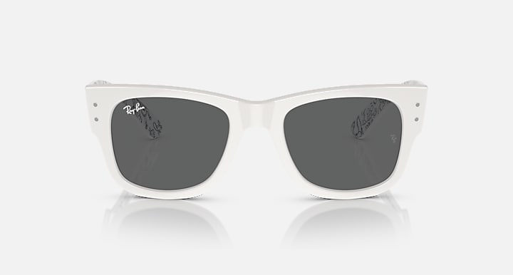 Ray-Ban MEGA WAYFARER DISNEY 100TH ANNIVERSARY White; White With Pattern Black with Dark Grey Solid Color lenses - Front