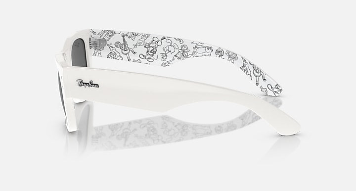 Ray-Ban MEGA WAYFARER DISNEY 100TH ANNIVERSARY White; White With Pattern Black with Dark Grey Solid Color lenses - Lateral