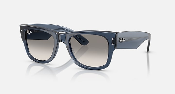 Ray-Ban MEGA WAYFARER Transparent Dark Blue with Clear Gradient Grey Gradient lenses - Quarter