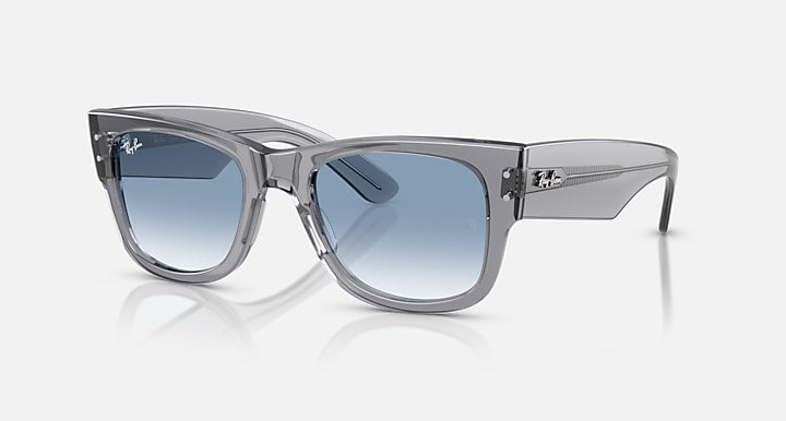 Ray-Ban MEGA WAYFARER Transparent Grey with Clear Gradient Blue Gradient lenses - Quarter