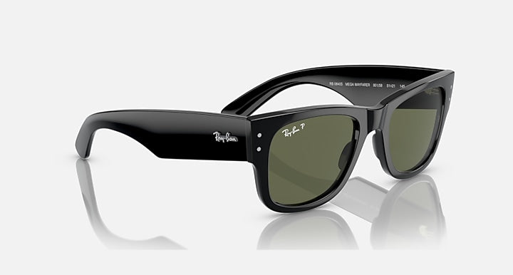 Ray-Ban MEGA WAYFARER Black with Green Polarized Solid Color lenses - Alternative