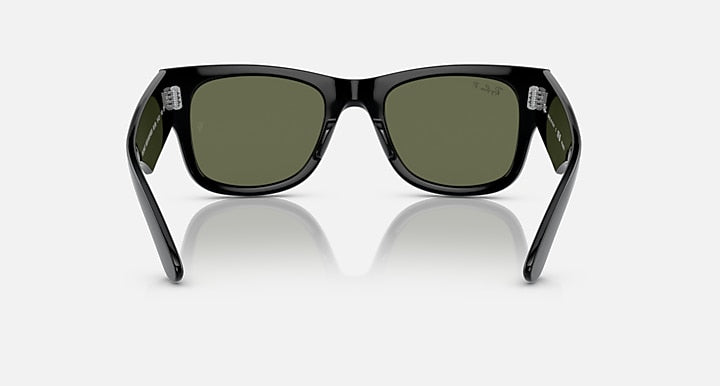 Ray-Ban MEGA WAYFARER Black with Green Polarized Solid Color lenses - Back