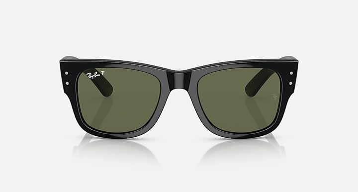 Ray-Ban MEGA WAYFARER Black with Green Polarized Solid Color lenses - Front