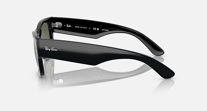 Ray-Ban MEGA WAYFARER Black with Green Polarized Solid Color lenses - Lateral