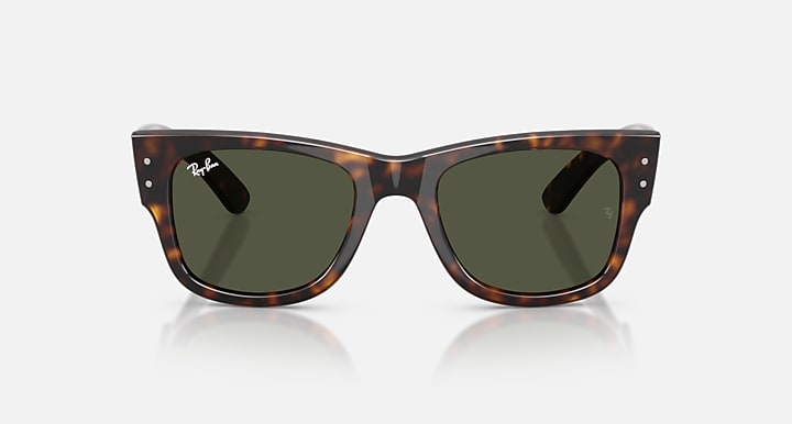 Ray-Ban MEGA WAYFARER Havana with Green Solid Color lenses - Front