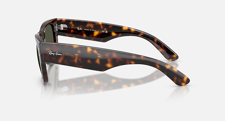 Ray-Ban MEGA WAYFARER Havana with Green Solid Color lenses - Lateral