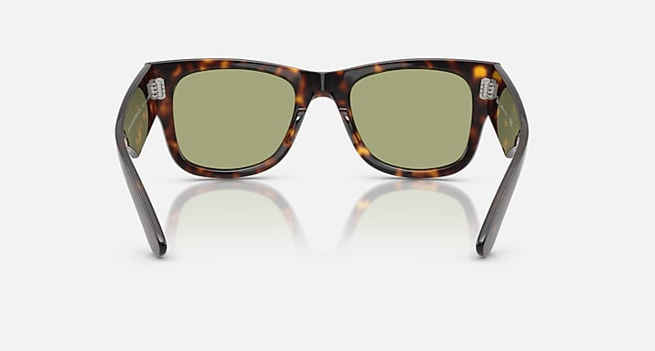 Ray-Ban MEGA WAYFARER SUMMER CAPSULE Havana with Bottle Green Solid Color lenses - Back