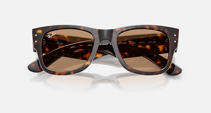 Ray-Ban MEGA WAYFARER SUMMER CAPSULE Havana with Brown Solid Color lenses - Closed Front
