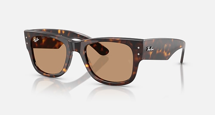 Ray-Ban MEGA WAYFARER SUMMER CAPSULE Havana with Brown Solid Color lenses - Quarter