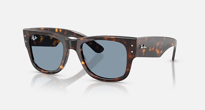 Ray-Ban MEGA WAYFARER SUMMER CAPSULE Havana with Blue Solid Color lenses - Quarter