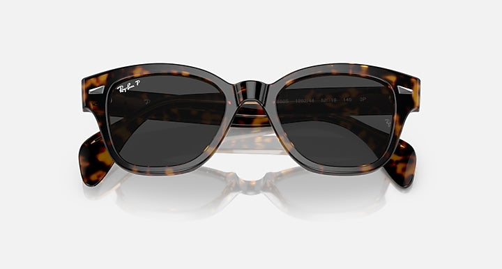 Ray-Ban RB0880S RELOADED Havana On Transparent Brown with Black Polarized Solid Color lenses - Closed Front