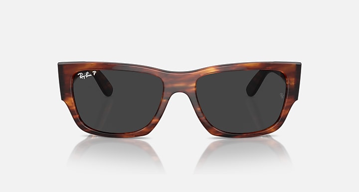 Ray-Ban CARLOS Striped Havana with Black Polarized Solid Color lenses - Front