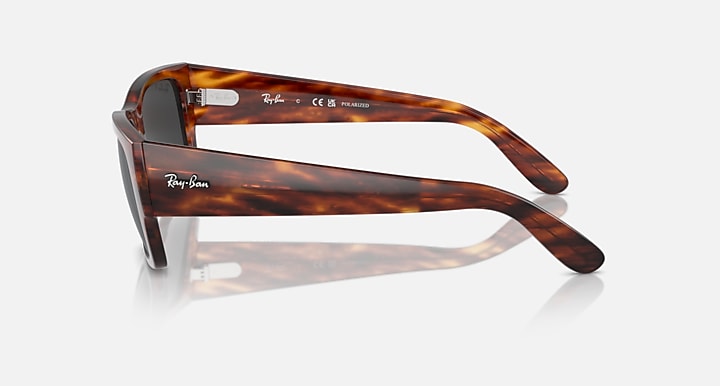 Ray-Ban CARLOS Striped Havana with Black Polarized Solid Color lenses - Lateral