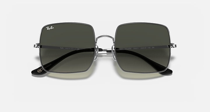 Ray-Ban SQUARE 1971 @COLLECTION Gunmetal with Grey Gradient Gradient lenses - Closed Front