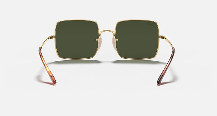Ray-Ban SQUARE 1971 CLASSIC Arista Gold with G-15 Green Solid Color lenses - Back