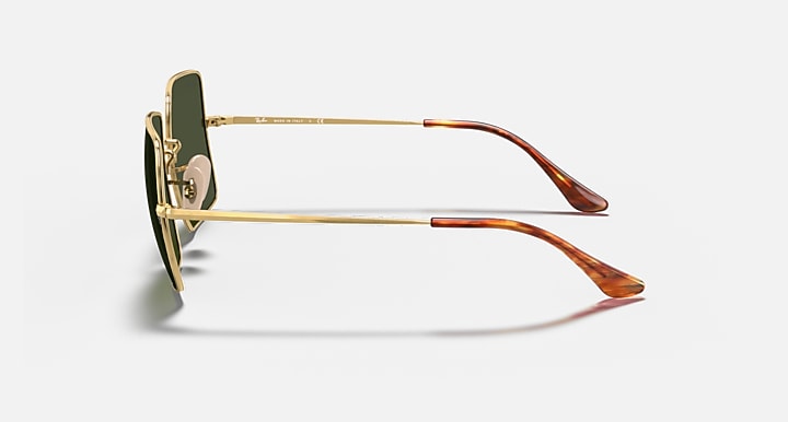 Ray-Ban SQUARE 1971 CLASSIC Arista Gold with G-15 Green Solid Color lenses - Lateral