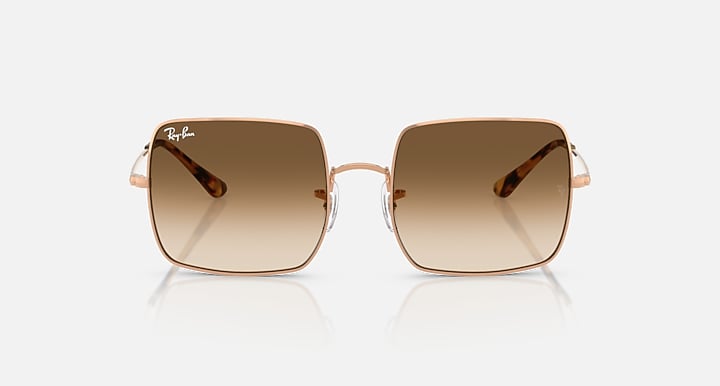 Ray-Ban SQUARE 1971 CLASSIC Rosegold; Rose Gold with Clear Gradient Brown Gradient lenses - Front