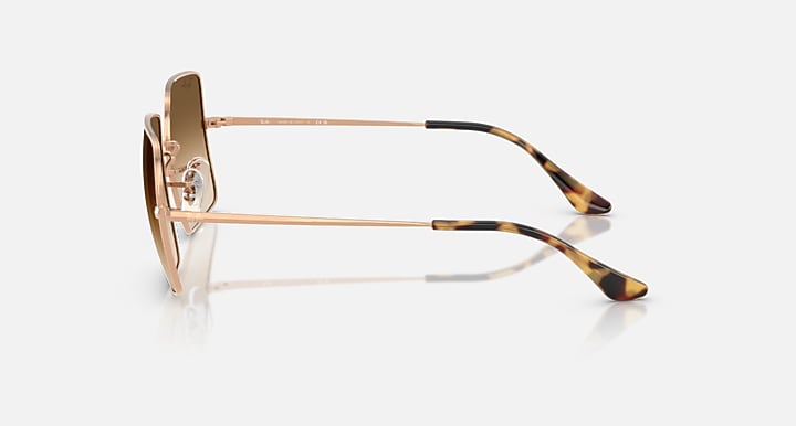 Ray-Ban SQUARE 1971 CLASSIC Rosegold; Rose Gold with Clear Gradient Brown Gradient lenses - Lateral