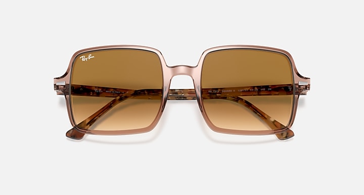 Ray-Ban SQUARE II Transparent Brown with Light Brown Gradient Gradient lenses - Closed Front