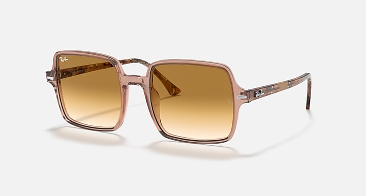 Ray-Ban SQUARE II Transparent Brown with Light Brown Gradient Gradient lenses - Quarter