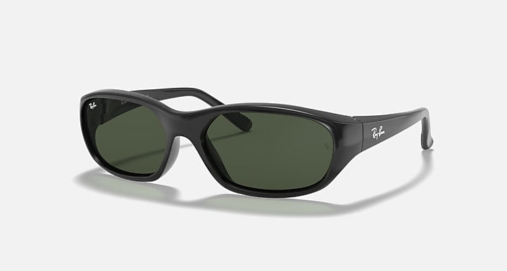 Ray-Ban DADDY-O Black with G-15 Green Solid Color lenses - Quarter