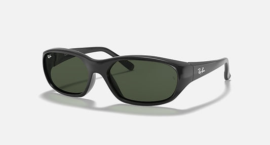 Ray-Ban DADDY-O Black with G-15 Green Solid Color lenses - Quarter
