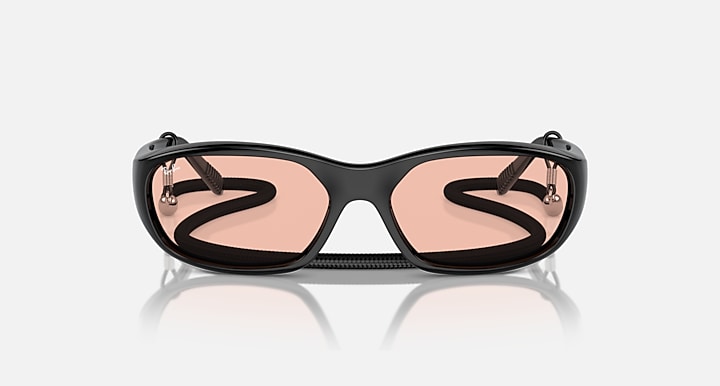 Ray-Ban DADDY-O SUMMER CELEBRATION LIMITED Black with Dark Pink Solid Color lenses - Front