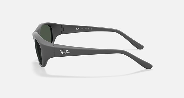 Ray-Ban DADDY-O Rubber Black; Black with Green Solid Color lenses - Lateral