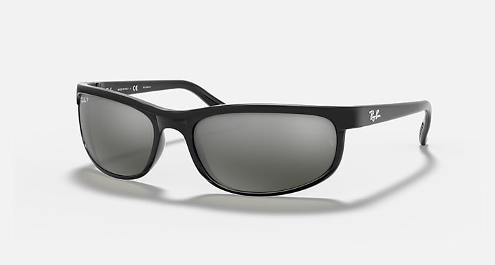 Ray-Ban PREDATOR 2 Black with Grey Polarized Gradient - Mirror lenses - Quarter